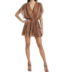 Ramy Brook Chelsea Belted Printed Mini Dress Size: XXS